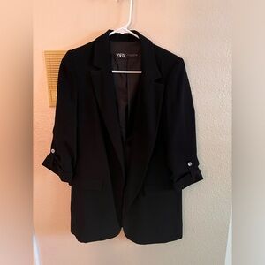 ZARA BLACK CUFFED BLAZER